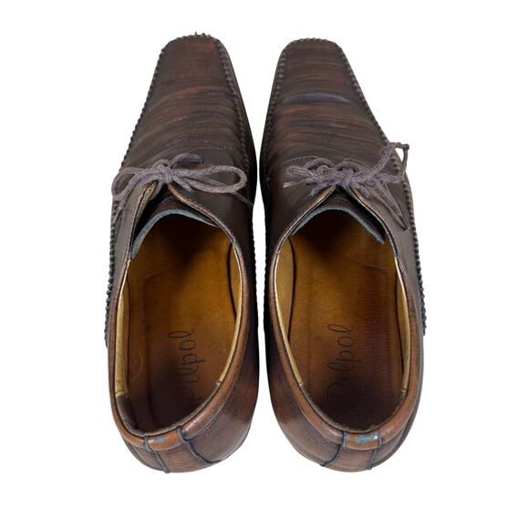 Pilpol Derby Shoes Men’s 7/40 Brown Leather Square Toe Business Formal Dress